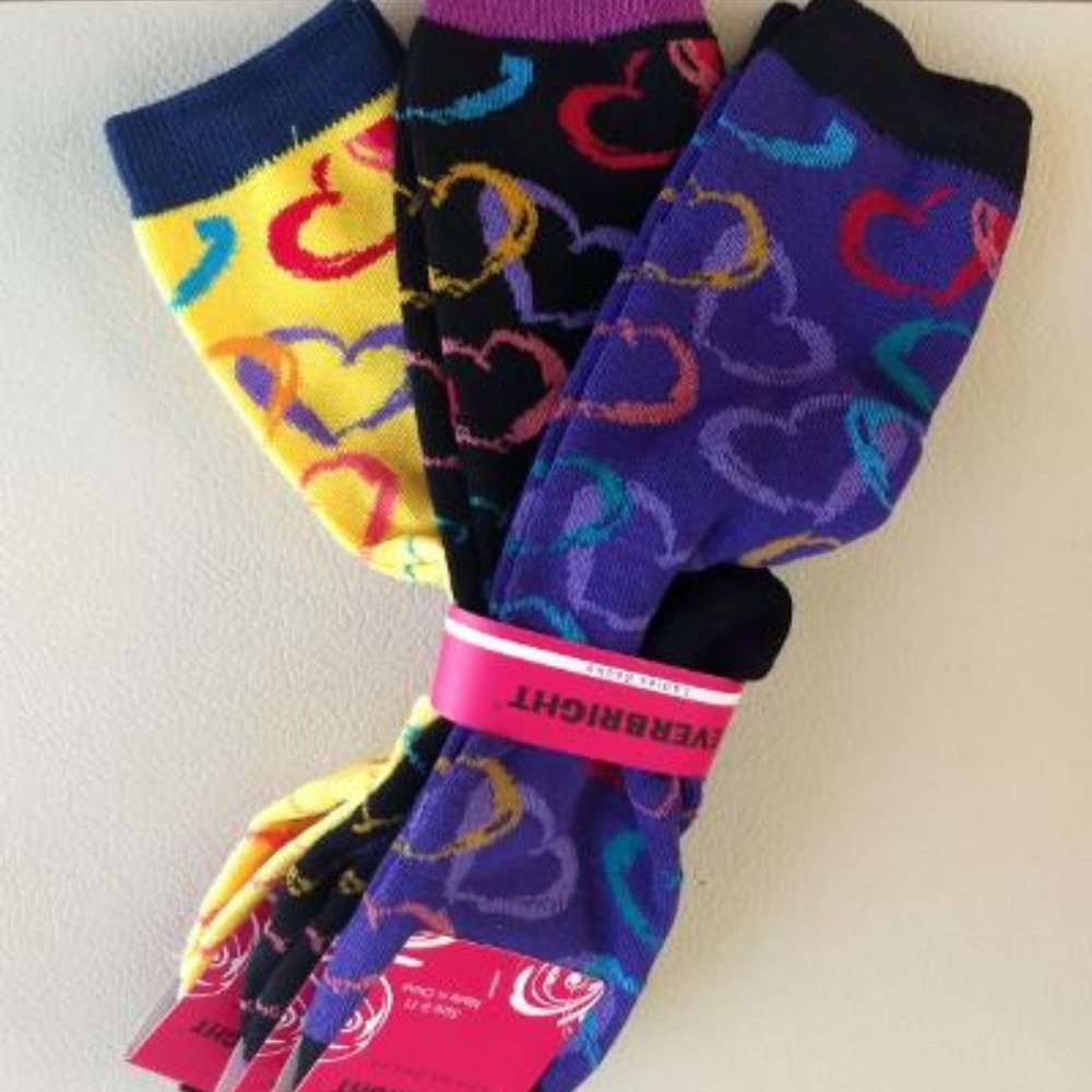 Ladies Heart Socks Multi Colors 3PR